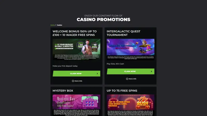 Dream Palace Casino - homepage (desktop)