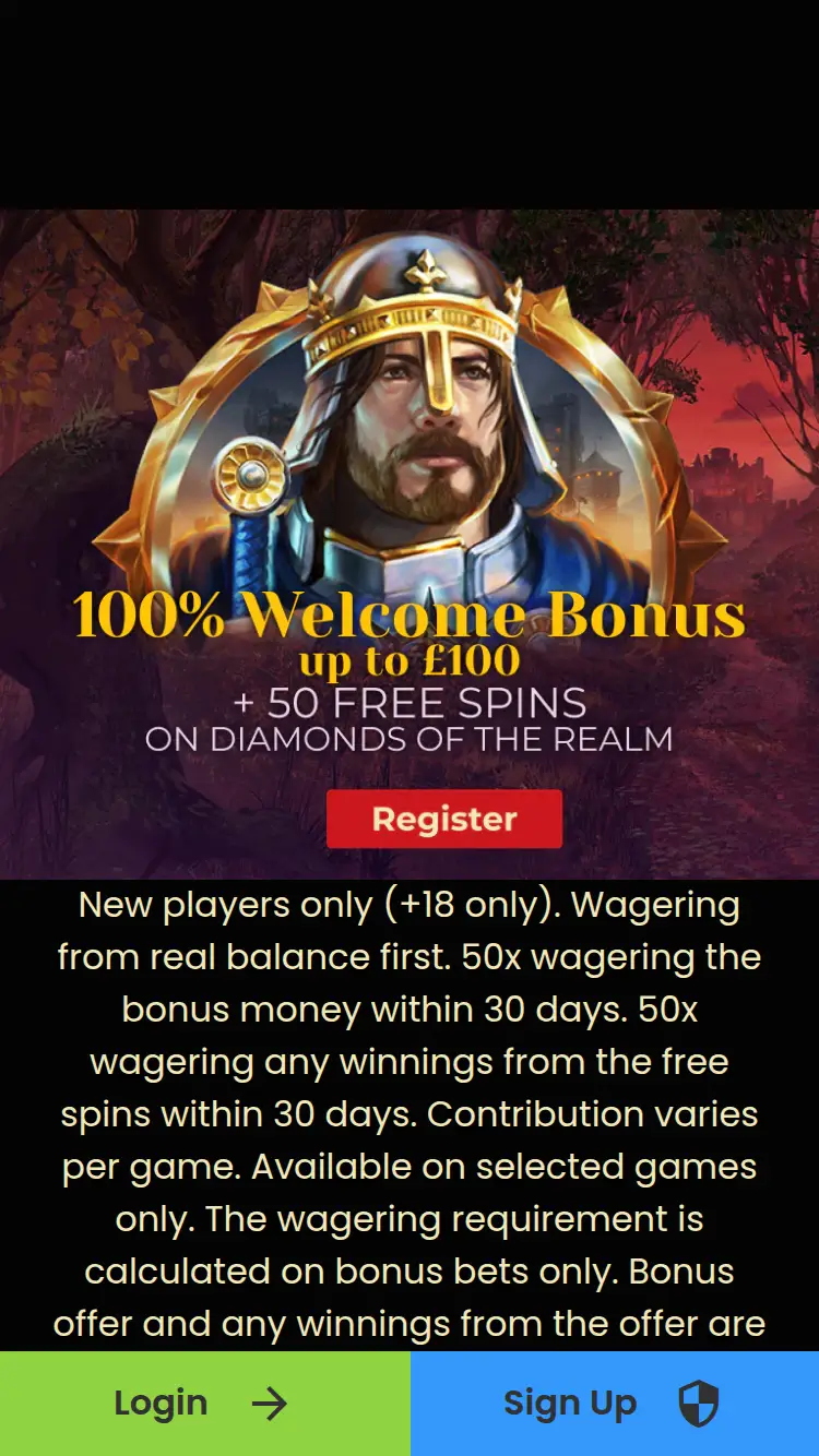Dukes Casino - homepage (mobile)