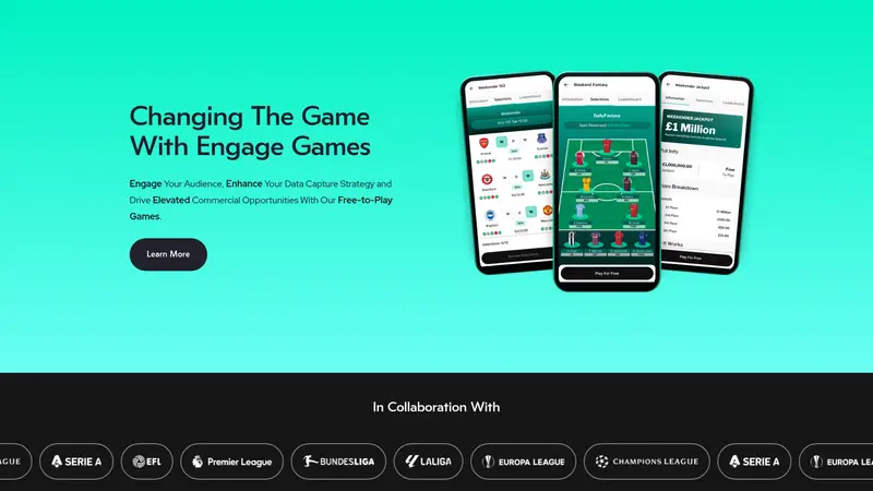 Engage Games - homepage (desktop)
