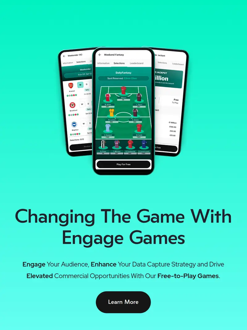 Engage Games - homepage (tablet)