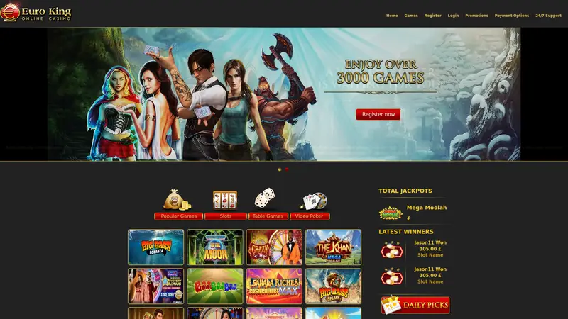 Euro King Club - homepage (desktop)
