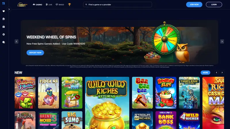 Euro Lotto Casino - homepage (desktop)