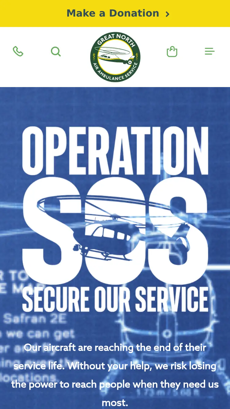 Greatnorthairambulance - homepage (mobile)