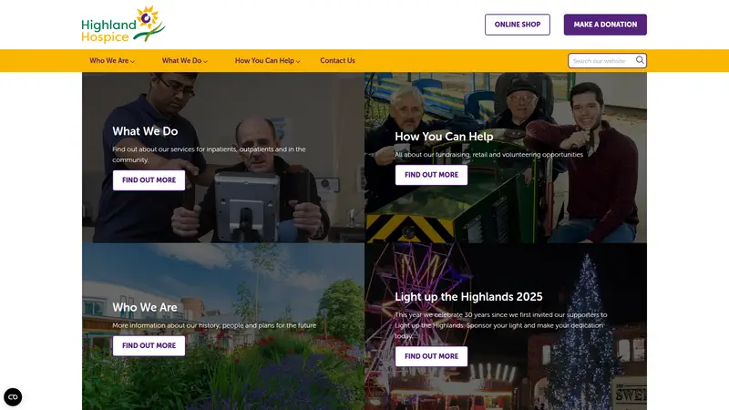 Highlandhospice - homepage (desktop)