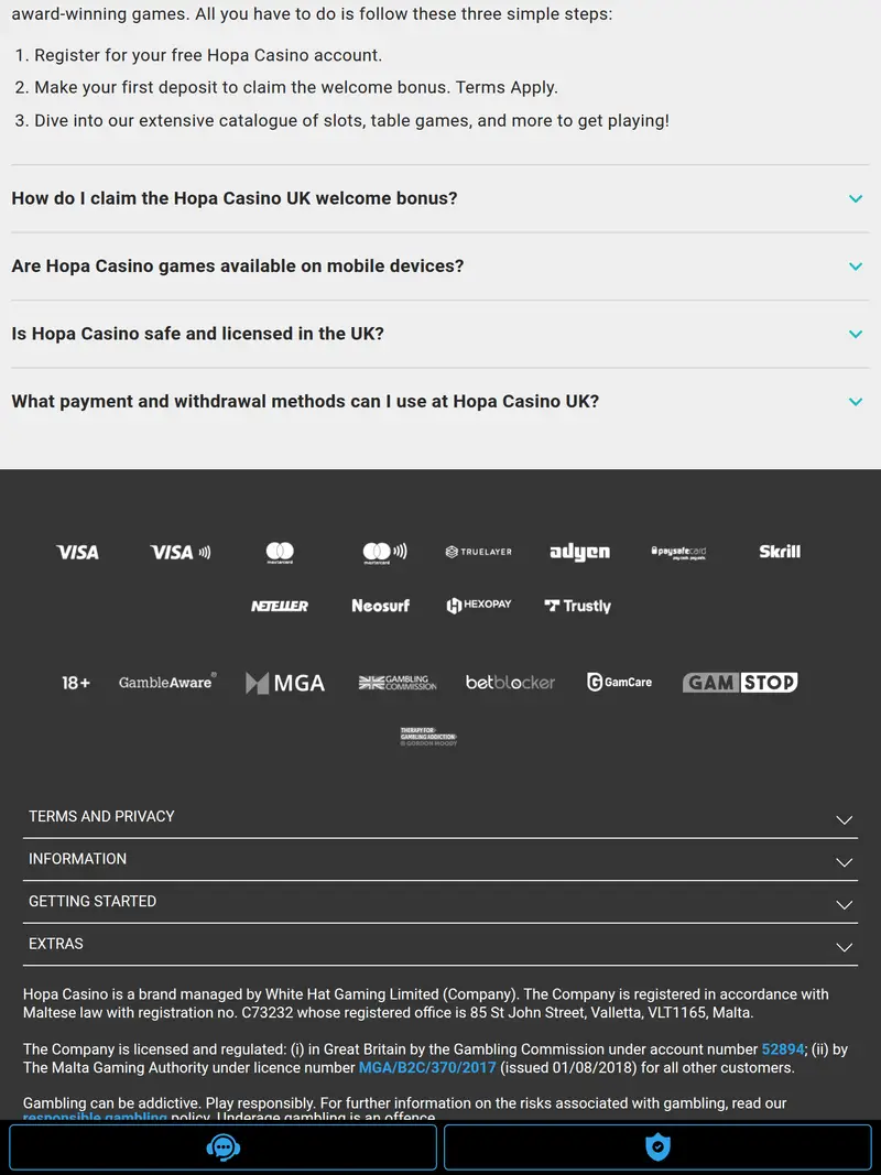 Hopa - homepage (tablet)