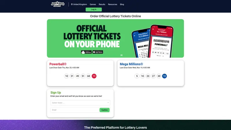 Jackpot - homepage (desktop)