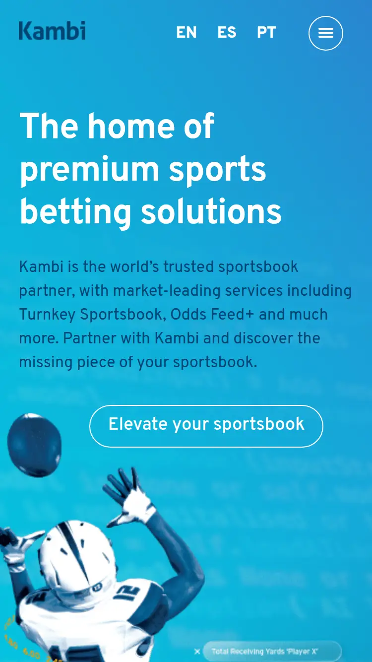 Kambi - homepage (mobile)