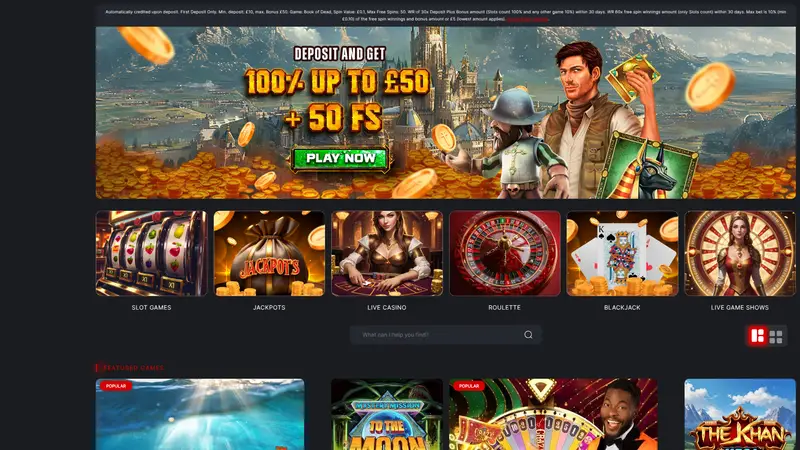 Knight Slots - homepage (desktop)