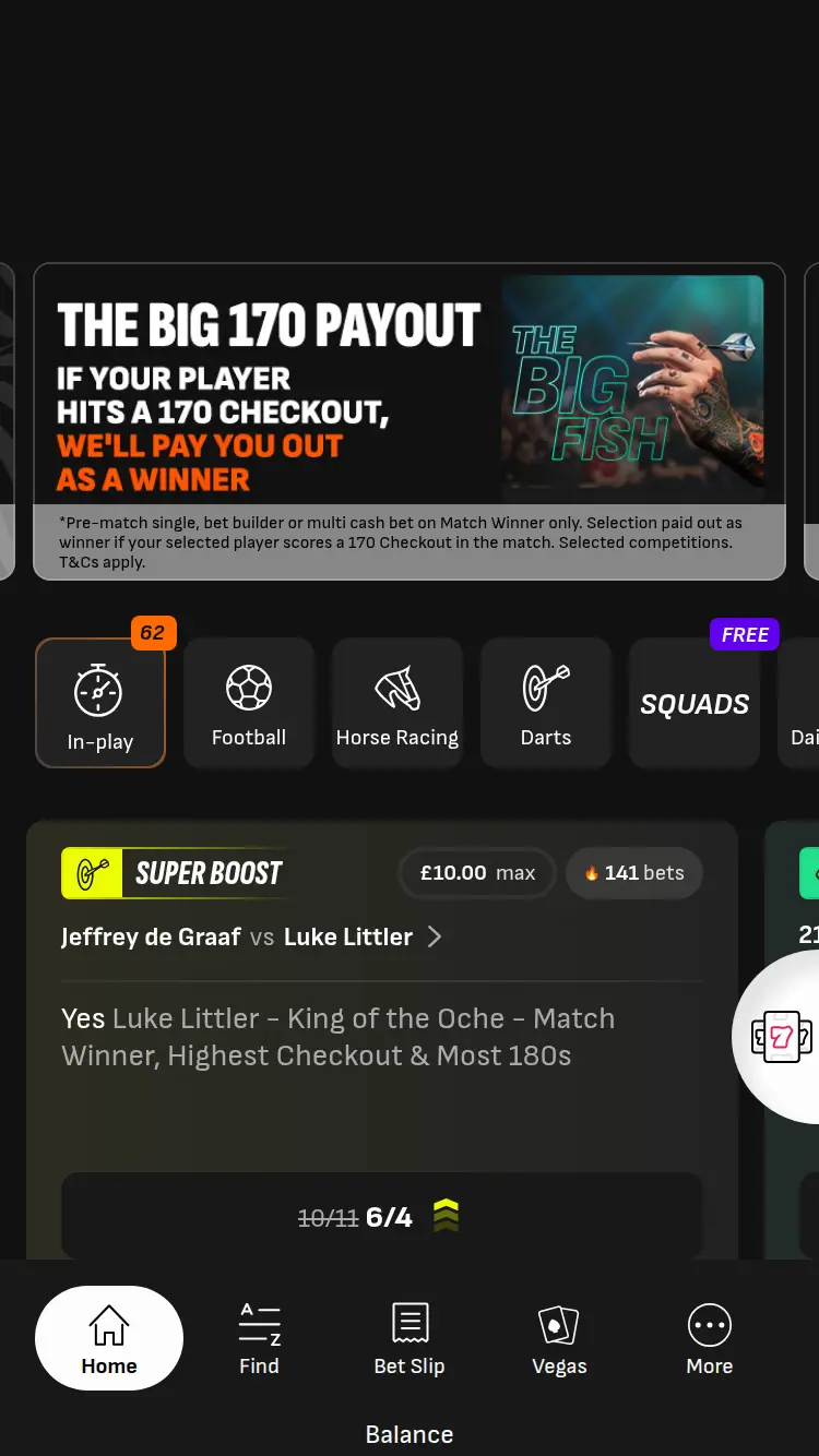 Livescore Bet - homepage (mobile)