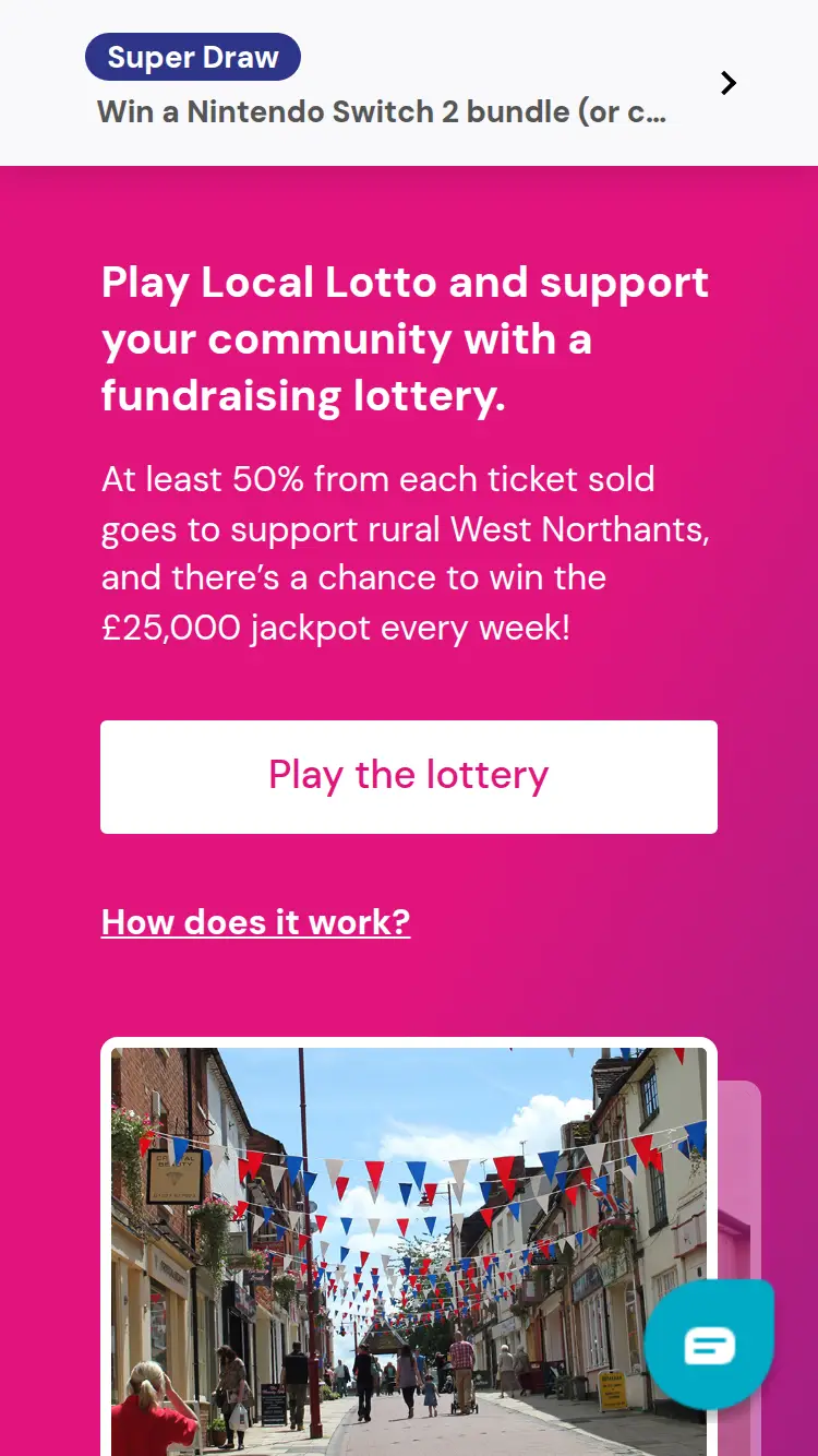 Local Lotto - homepage (mobile)