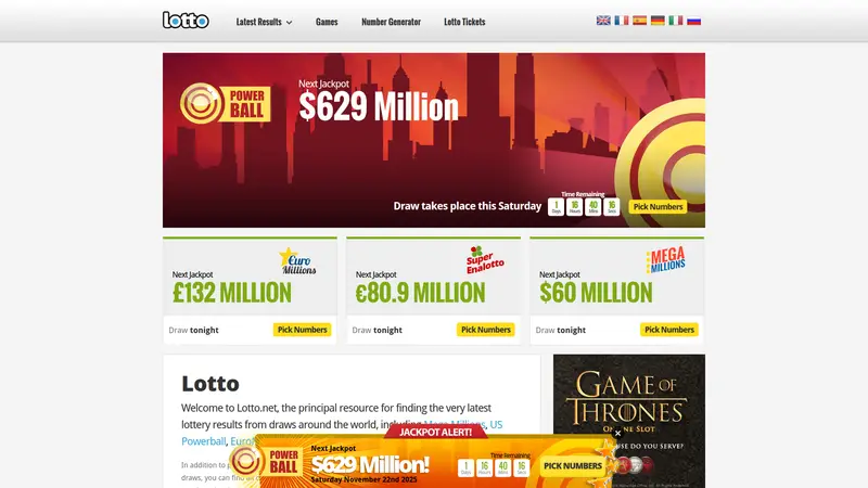 Lotto - homepage (desktop)