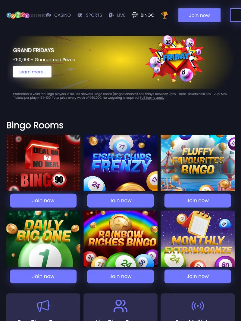 Lottozone - homepage (tablet)