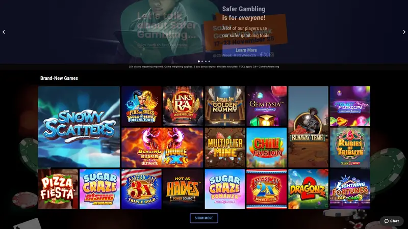 Lucky247 - homepage (desktop)