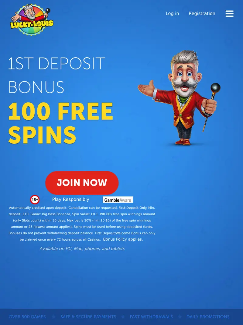 Luckylouis - homepage (tablet)