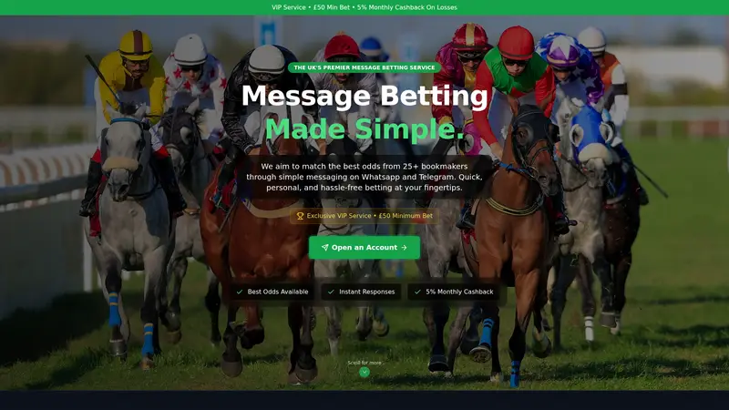 Messagebets - homepage (desktop)