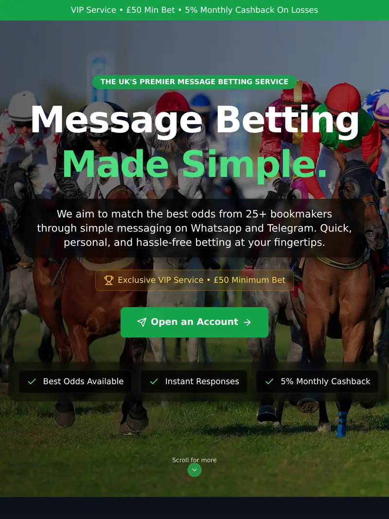 Messagebets - homepage (tablet)