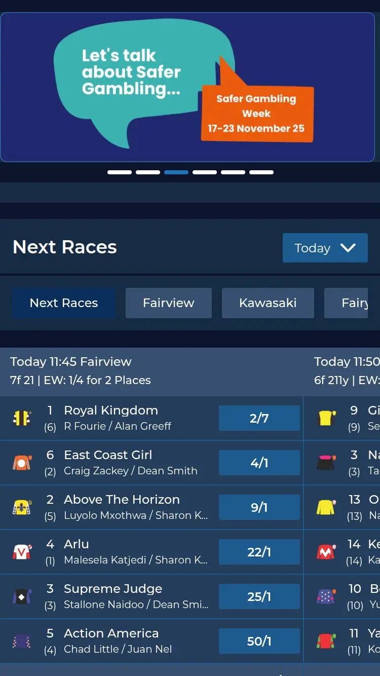 Meta Betting - homepage (mobile)