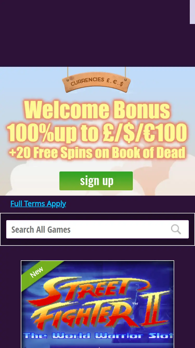 Mobile Slots - homepage (mobile)