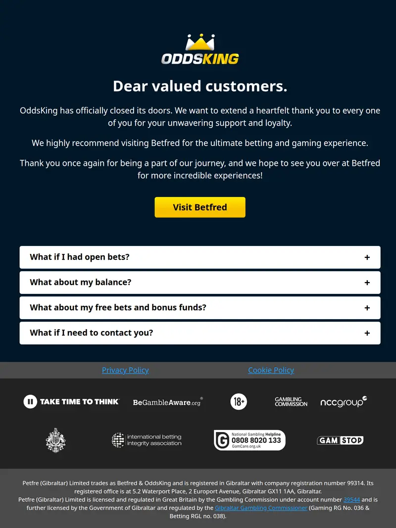 Odds King - homepage (tablet)