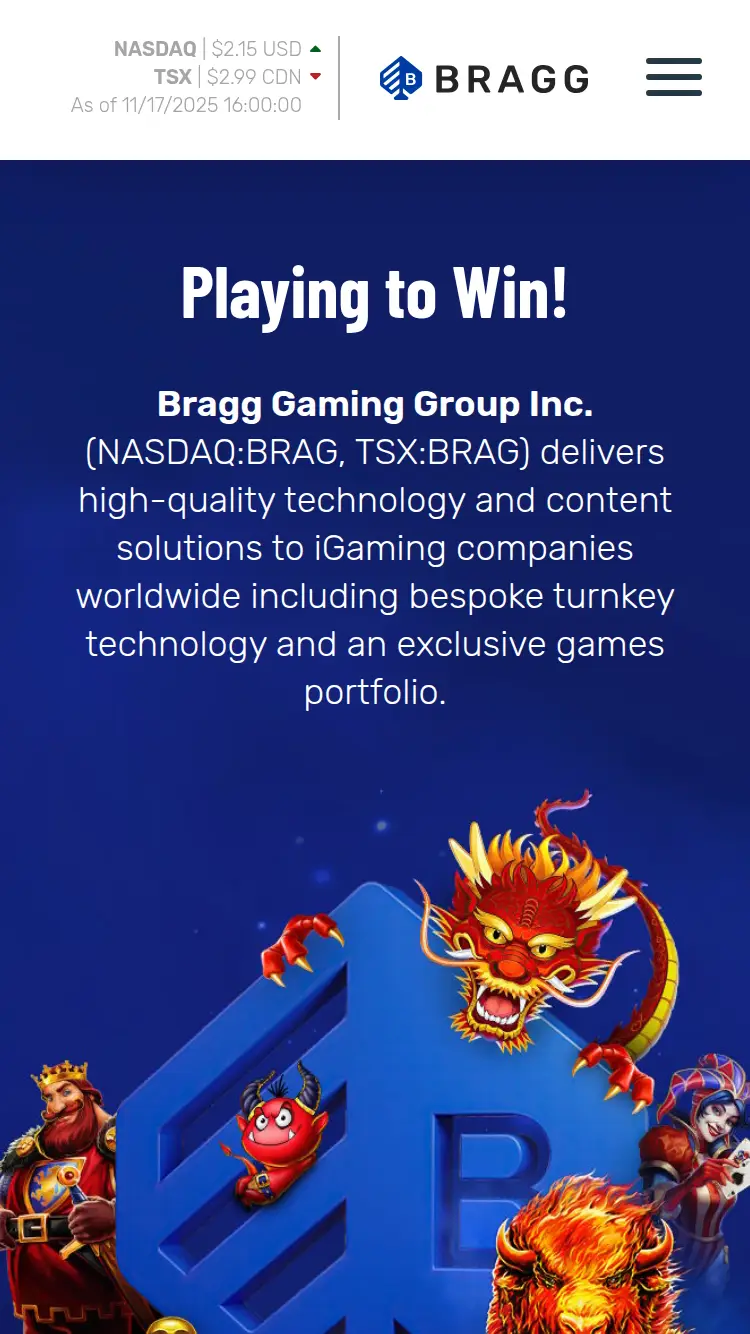 Oryx Gaming - homepage (mobile)