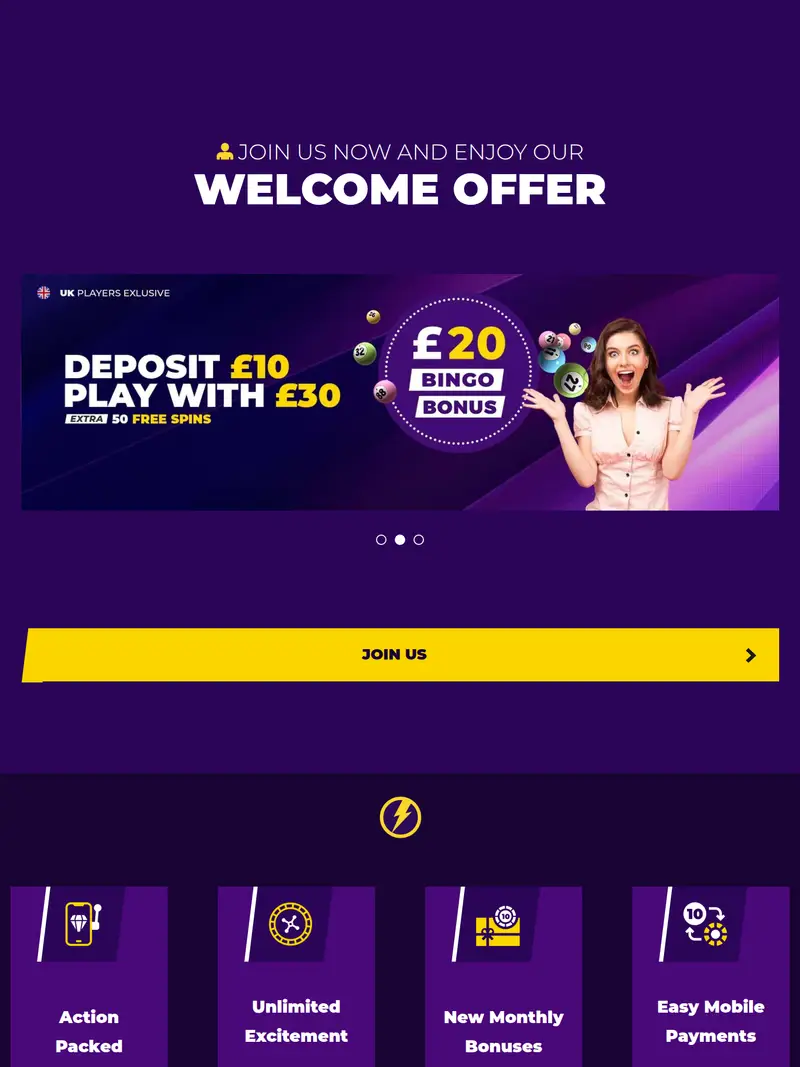 Power Slots - homepage (tablet)