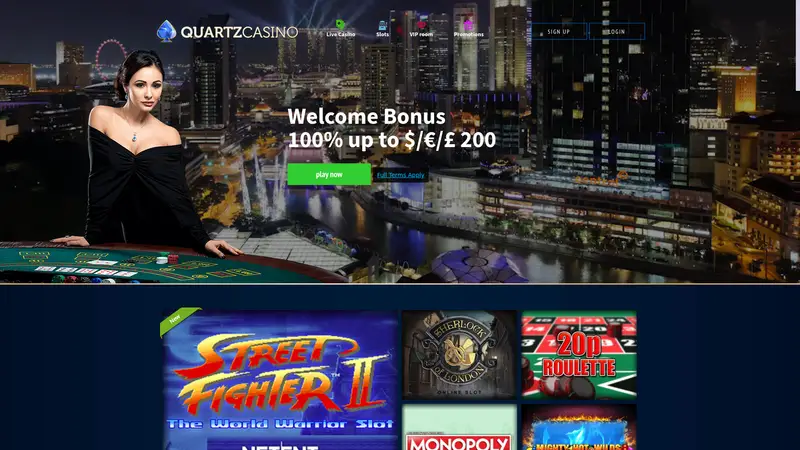 Quartz Casino - homepage (desktop)