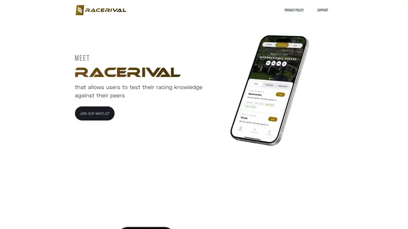 Racerival - homepage (desktop)