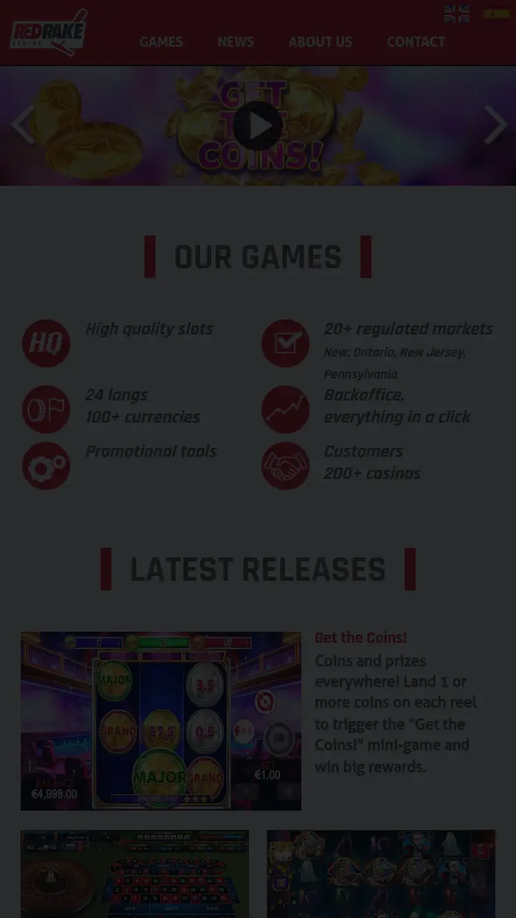 Redrake Gaming - homepage (mobile)