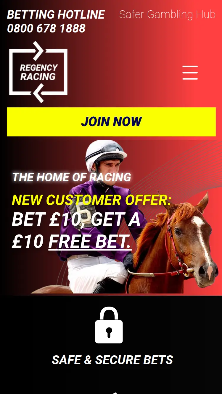 Regencyracing - homepage (mobile)