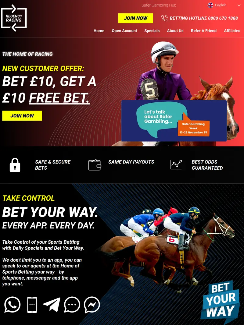 Regencyracing - homepage (tablet)