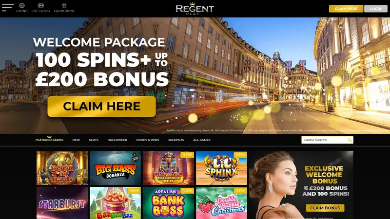 Regent Play - homepage (desktop)