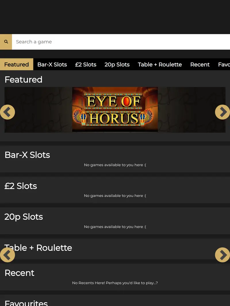 Richmond Slots - homepage (tablet)
