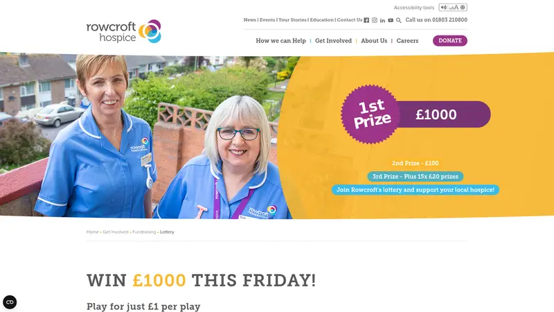 Rowcrofthospice - homepage (desktop)