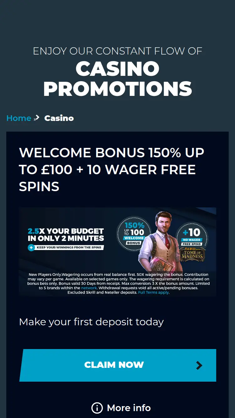 Royalswipe - homepage (mobile)