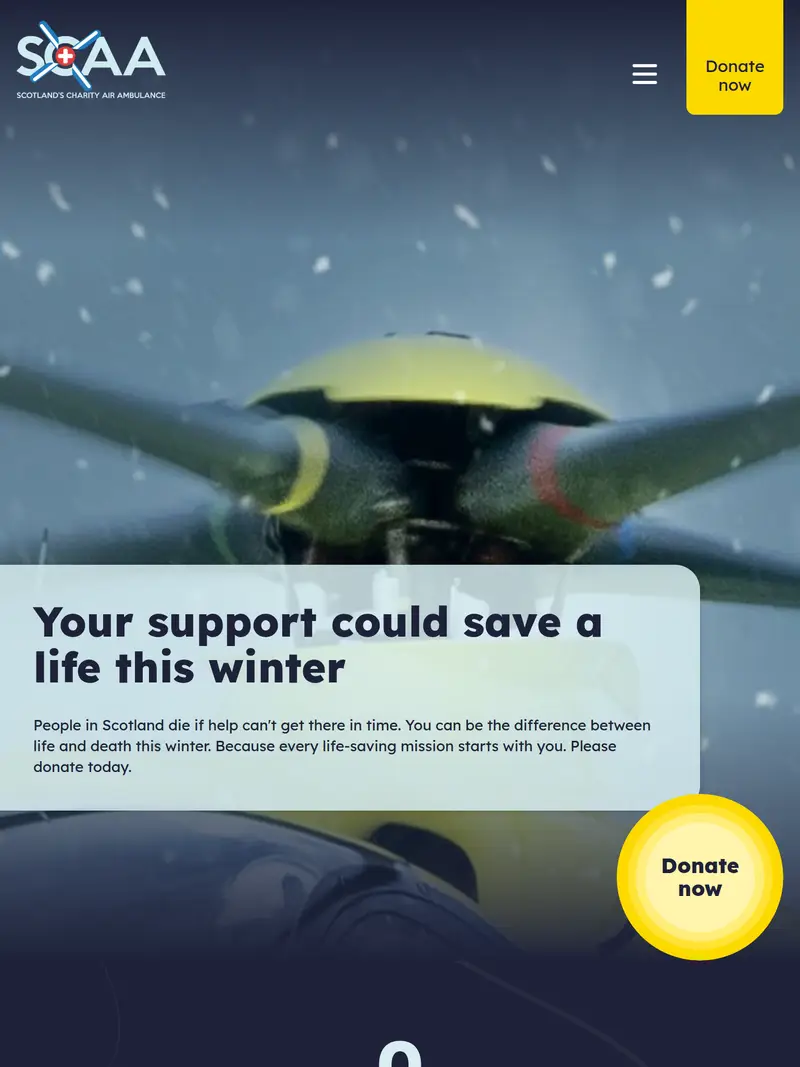 Scaa - homepage (tablet)