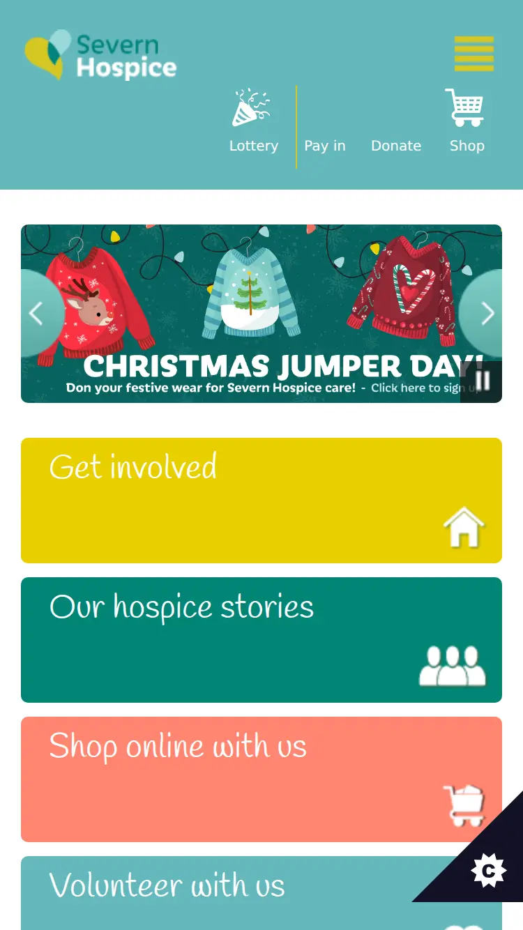 Severnhospice - homepage (mobile)