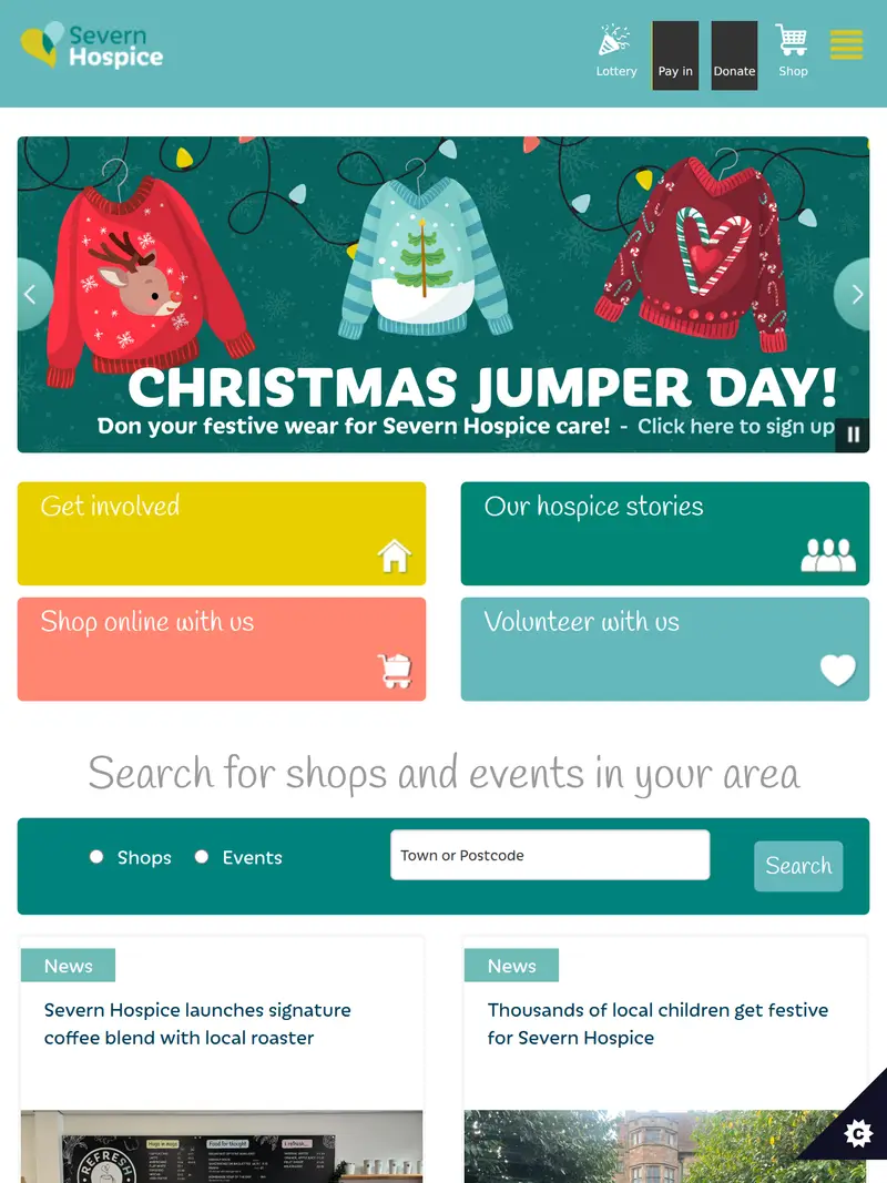 Severnhospice - homepage (tablet)