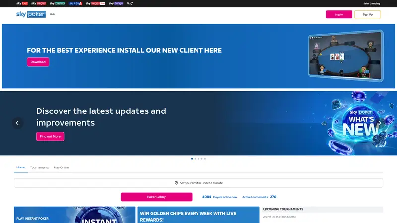 Sky Poker - homepage (desktop)