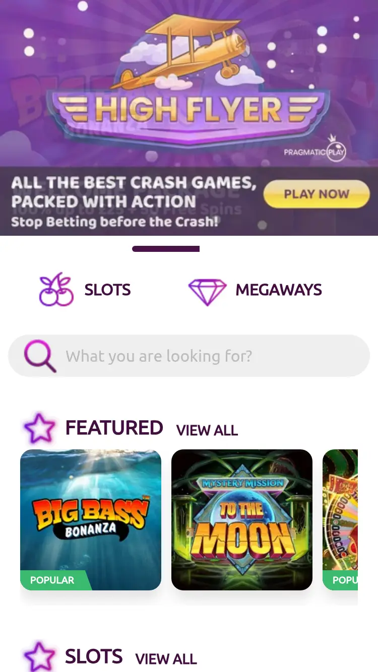 Slotsmagic - homepage (mobile)