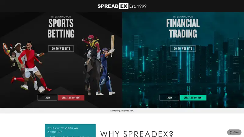 Spreadex - homepage (desktop)
