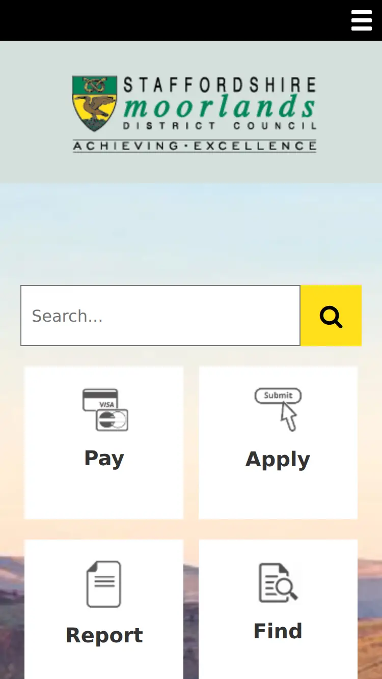 Staffsmoorlands.gov - homepage (mobile)