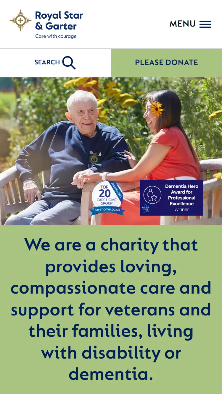 Starandgarter - homepage (mobile)