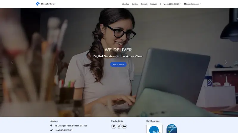 Stiona - homepage (desktop)