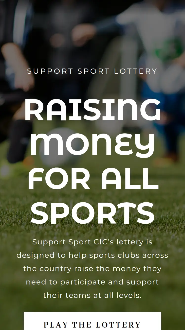 Supportsport Lottery - homepage (mobile)