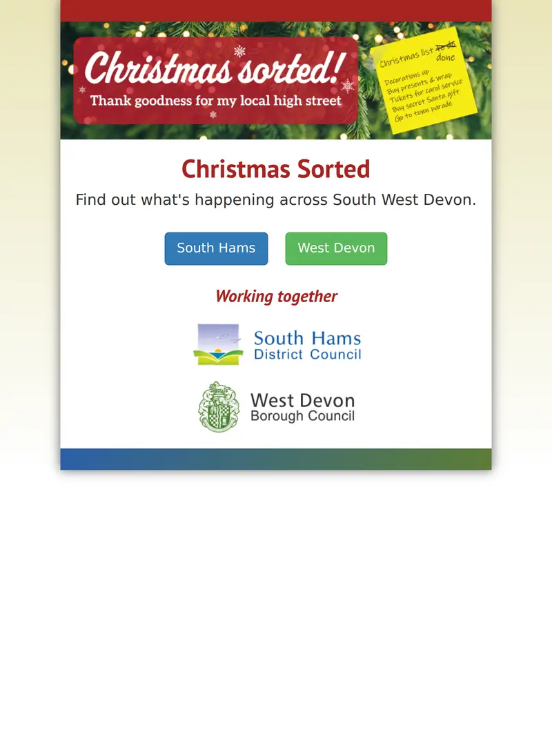 Swdevon.gov - homepage (tablet)