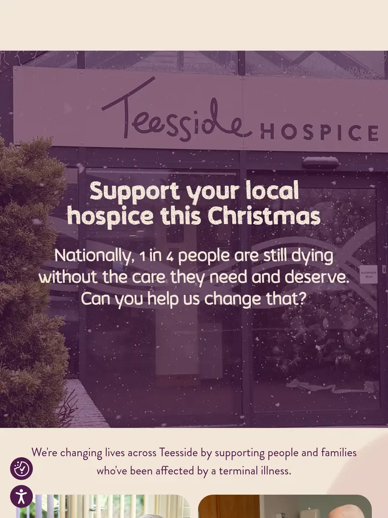 Teessidehospice - homepage (tablet)