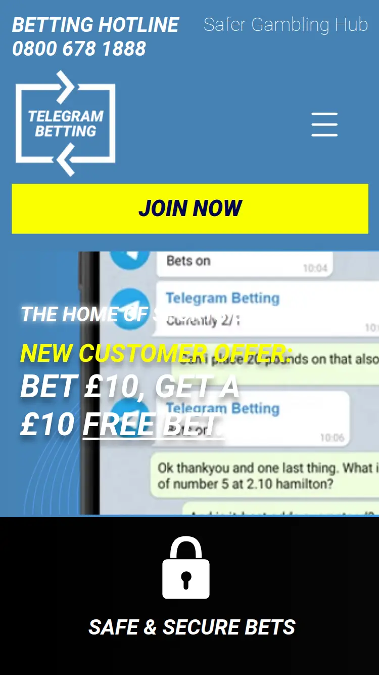 Telegram Betting - homepage (mobile)