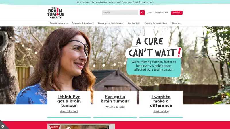The Brain Tumour Charity - homepage (desktop)
