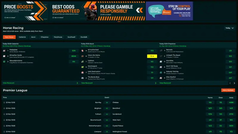 Tiger Bet - homepage (desktop)