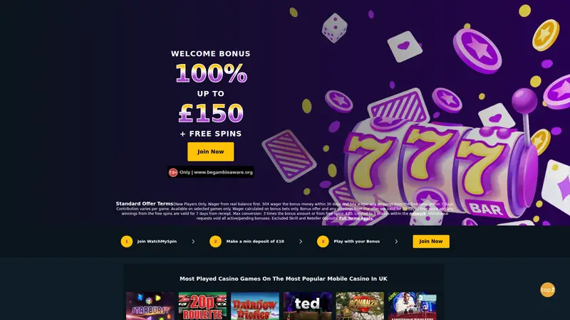 Watch My Spin - homepage (desktop)